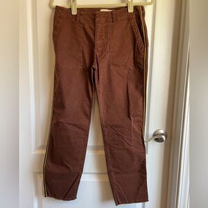 Nili Lotan Jenna Raw Hem Ankle Pant Henna Brick Red Color Size 6